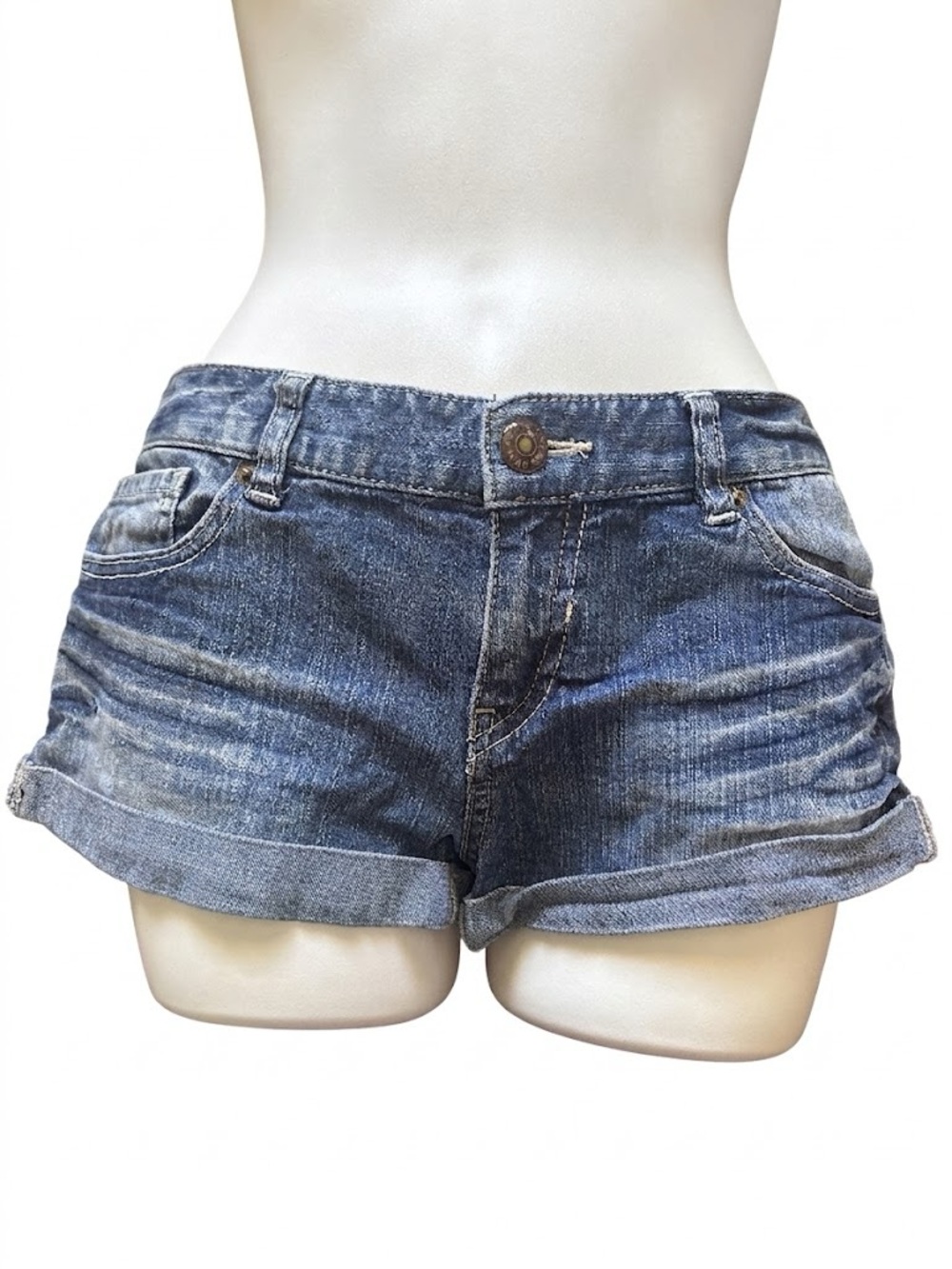 Express Distressed Rolled Cuff Jean Shorts - Size 4